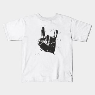 Heavy Metal Rock (black print) Kids T-Shirt